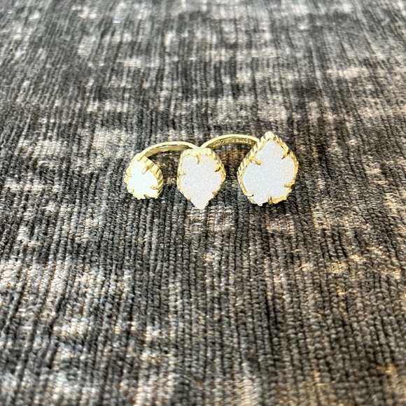 Kendra Scott Jewelry - Kendra Scott Naomi Gold Double Ring Iridescent Drusy with Bag